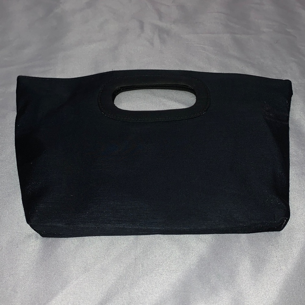 La Regale Vintage Black Satin Clutch